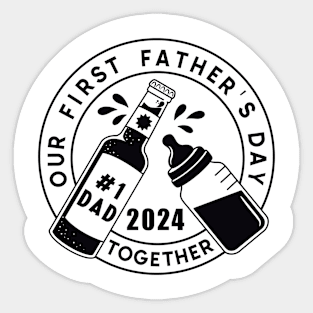 Our first father's day together Retro Gift for Father’s day Sticker